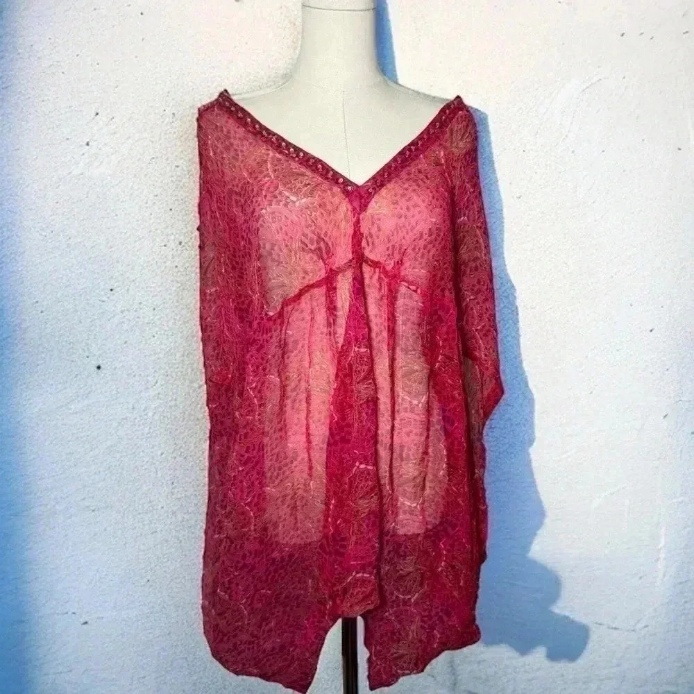 Antik batik resort wear cover up beaded kaftan